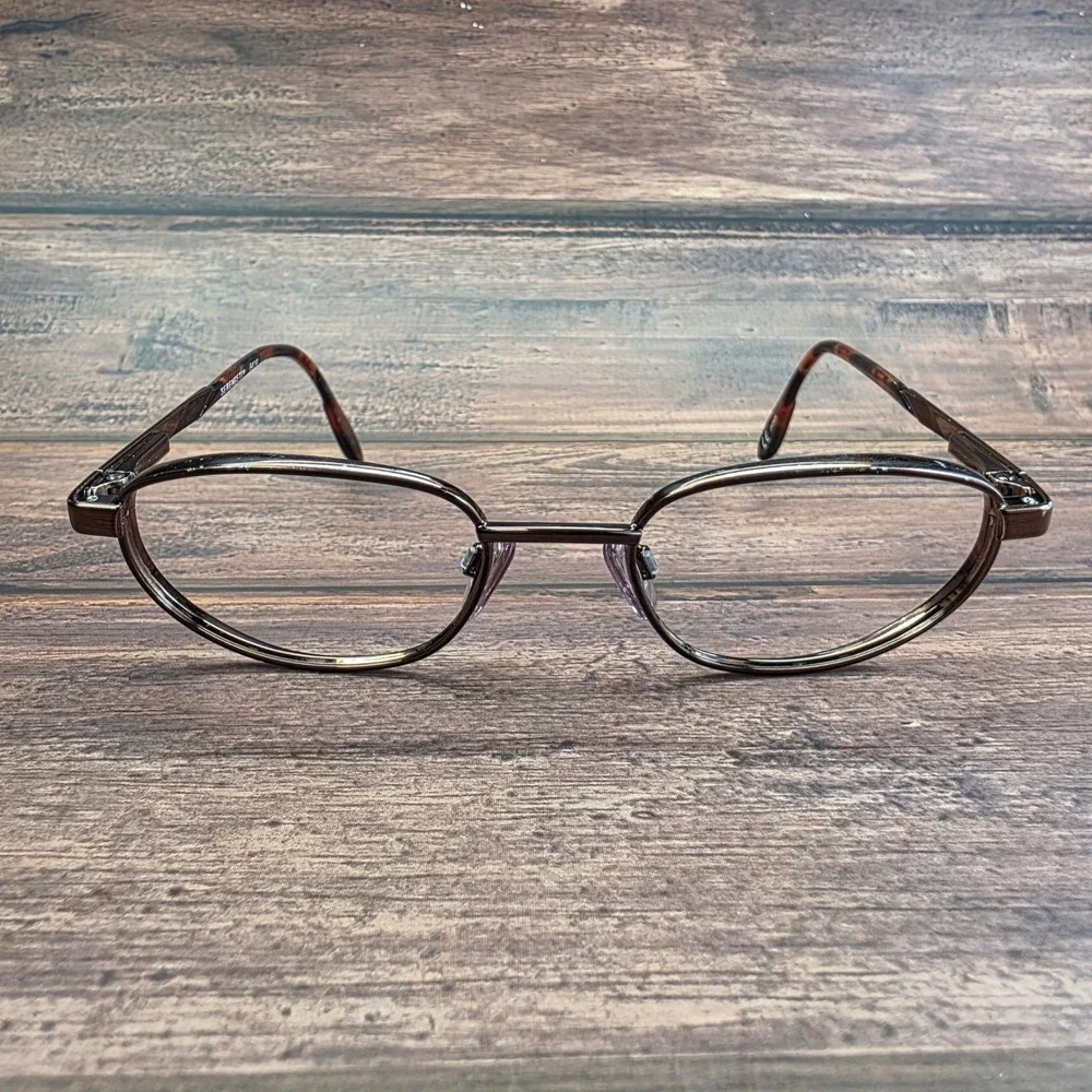 Serengeti 6414 Bronze Oval Eyeglasses Frames Japan Tortoise 90s Vintage Style